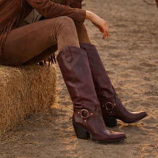 Stivale texano nevada in pelle bordeaux vintage Viviana Vi VV26310