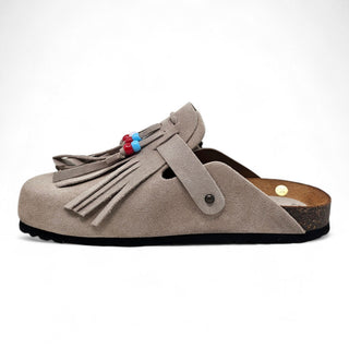 Sabot Isla in camoscio sabbia con Frange Viviana Vi VV26100