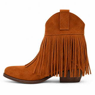 Viviana Vi VV26301 Louisiana Suede Tan Fringed Texan Ankle Boots