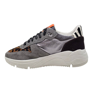 Sneakers Springfield in camoscio grigio e cavallino VV24600