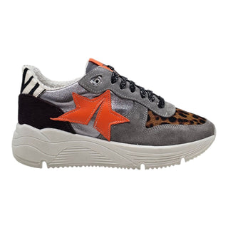 Sneakers Springfield in camoscio grigio e cavallino VV24600