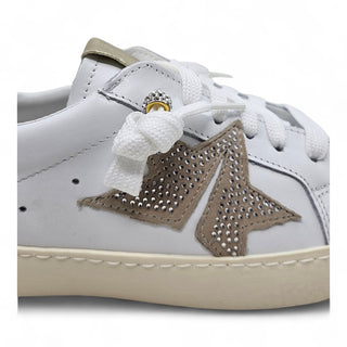 Elegant platinum white leather bridal sneakers Boston Viviana Vi® VV24601