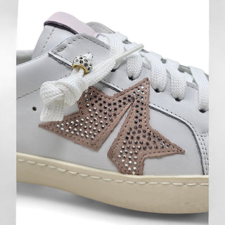 Sneakers sposa eleganti in pelle bianco rosa Boston Viviana Vi® VV24601