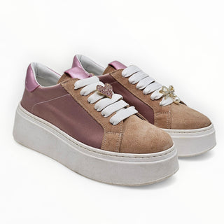 Sneakers Paris raso rosa VV24605