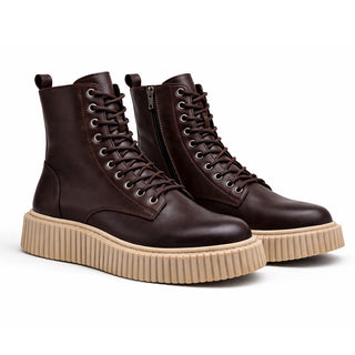 Stivaletto biker rock cioccolato pelle VV25102