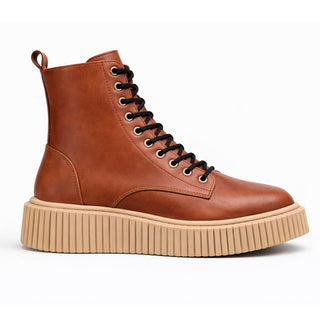 Stivaletto biker rock cuoio VV25102