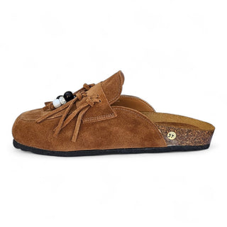 Sabot Samira in camoscio cuoio con frange Viviana Vi VV25301