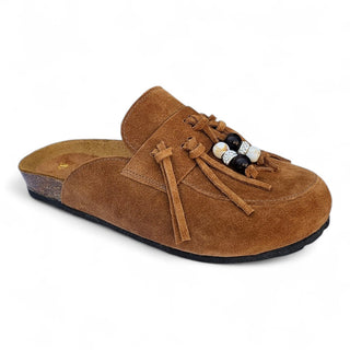 Sabot Samira in camoscio cuoio con frange Viviana Vi VV25301