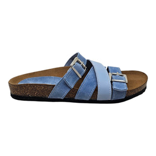 Sandalo Capri in camoscio e pelle cielo Viviana Vi VV25302