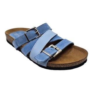 Sandalo Capri in camoscio e pelle cielo Viviana Vi VV25302