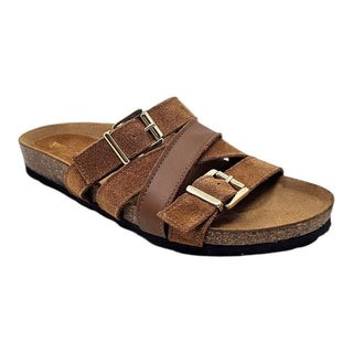 Sandalo Capri in camoscio e pelle cuoio Viviana Vi VV25302