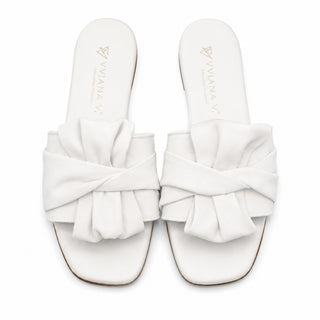 Sandalo Bow elegance in pelle bianco Viviana Vi VV25305