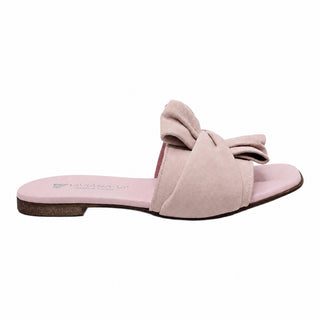 Sandalo Bow elegance in camoscio cipria Viviana Vi VV25305
