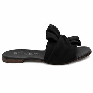 Sandalo Bow elegance in camoscio nero Viviana Vi VV25305