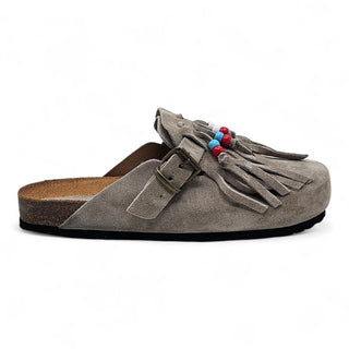 Viviana Vi VV26100 Slate Suede Sabot with Fringes