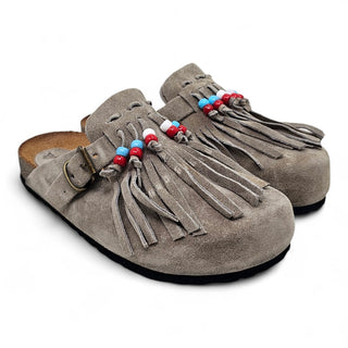 Sabot Isla in camoscio ardesia con Frange Viviana Vi VV26100