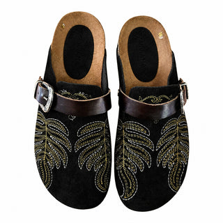 Sabot Texas in camoscio nero con ricamo Viviana Vi VV26102