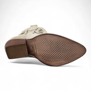 Stivaletti texani Sahara traforati in camoscio beige Viviana Vi VV26300