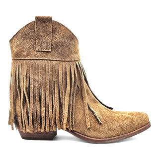 Viviana Vi VV26301 Louisiana Suede Tan Fringed Texan Ankle Boots