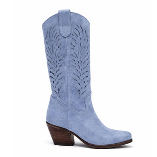 Stivale texano Colorado in camoscio cielo traforato Viviana Vi VV26305