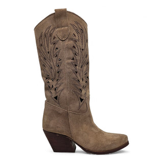 Stivale texano Colorado in camoscio visone traforato Viviana Vi VV26305