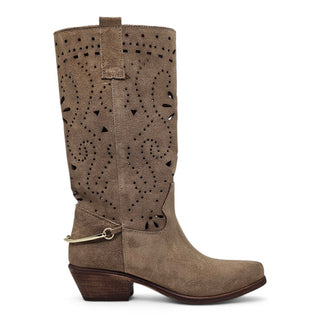 Stivale texano Georgia in camoscio visone traforato Viviana Vi VV26306