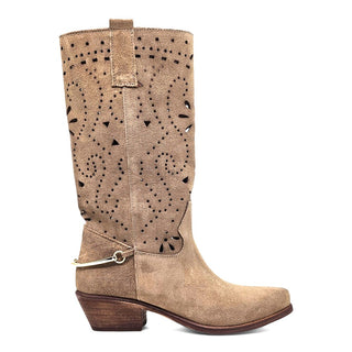 Georgia Texan boot in perforated mink suede Viviana Vi VV26306