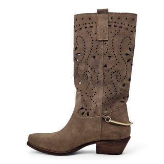 Stivale texano Georgia in camoscio visone traforato Viviana Vi VV26306