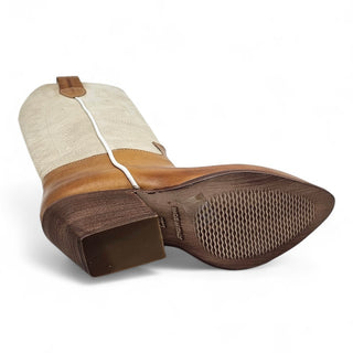 Stivale texano Virginia in camoscio e pelle cognac Viviana Vi VV26309