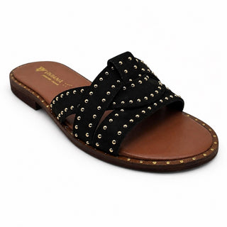 Sandalo Dalia con micro borchie in camoscio nero Viviana Vi VV26313