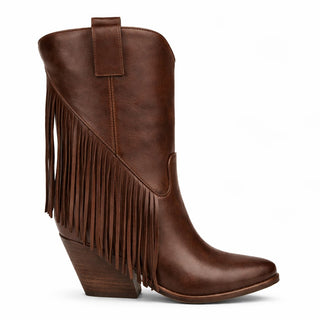 Stivaletti texani Montana in pelle testa di moro con frange Viviana Vi VV26302