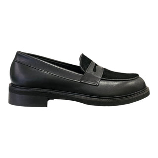 Mocassino Bristol in pelle e cavallino nero Viviana Vi VV26342