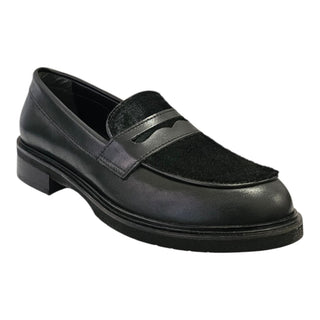 Mocassino Bristol in pelle e cavallino nero Viviana Vi VV26342