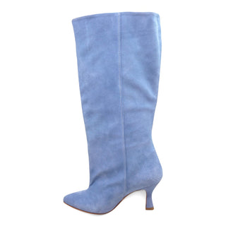 Stivale con tacco a clessidra 7 cm Chloé in camoscio cielo Viviana Vi VV26502